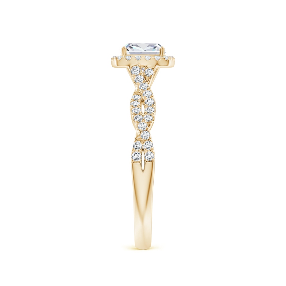 5.5mm FGVS Lab-Grown Cushion Diamond Halo Twisted Shank Engagement Ring in Yellow Gold side 299