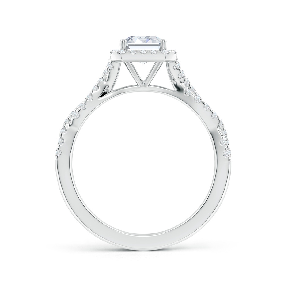 7.5x5.5mm FGVS Lab-Grown Emerald-Cut Diamond Halo Twisted Shank Engagement Ring in White Gold side 199