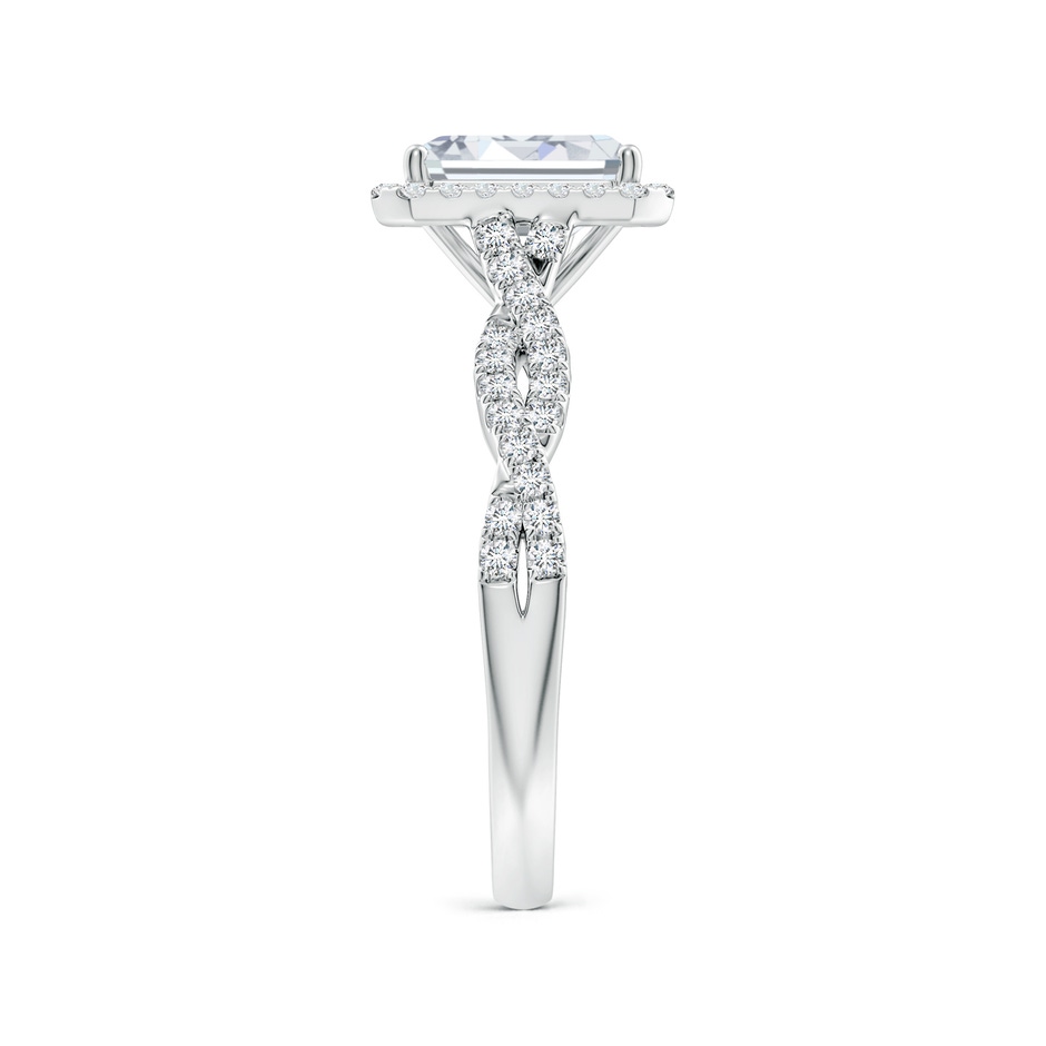 7.5x5.5mm FGVS Lab-Grown Emerald-Cut Diamond Halo Twisted Shank Engagement Ring in White Gold side 299