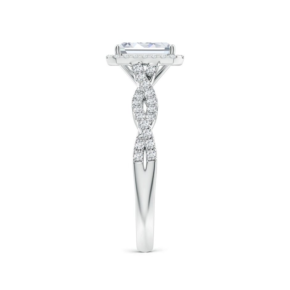 7x5mm FGVS Lab-Grown Emerald-Cut Diamond Halo Twisted Shank Engagement Ring in White Gold side 299