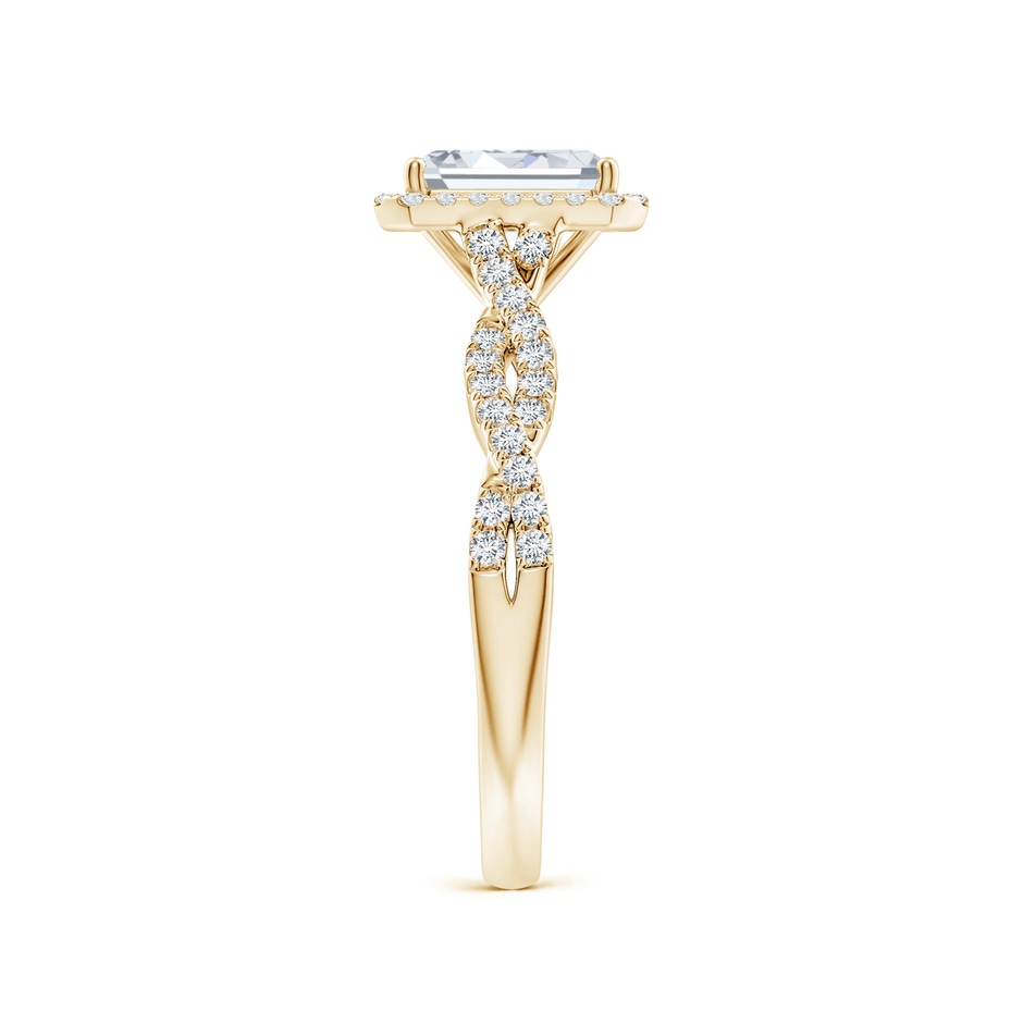 7x5mm FGVS Lab-Grown Emerald-Cut Diamond Halo Twisted Shank Engagement Ring in Yellow Gold side 299