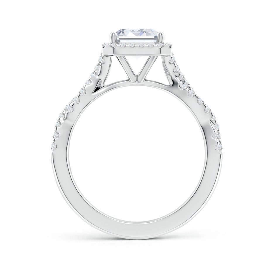8.5x6.5mm FGVS Lab-Grown Emerald-Cut Diamond Halo Twisted Shank Engagement Ring in 18K White Gold side 199