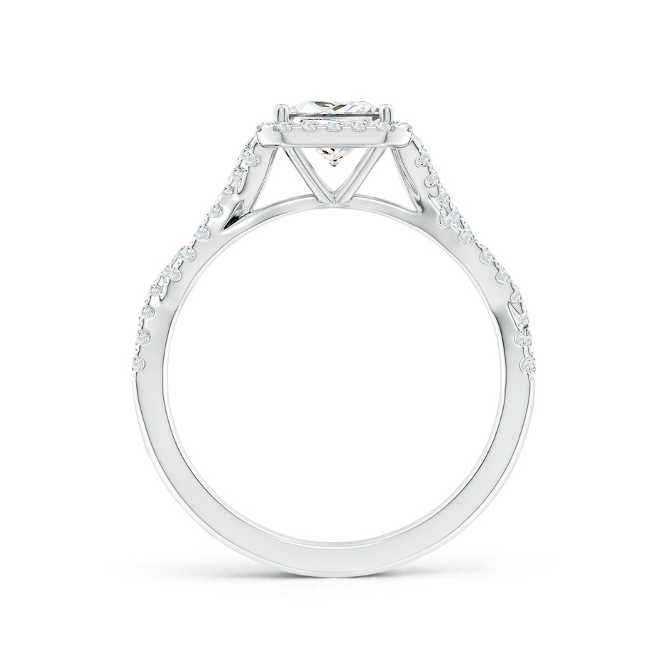 5.5mm FGVS Lab-Grown Princess-Cut Diamond Halo Twisted Shank Engagement Ring in White Gold side 199