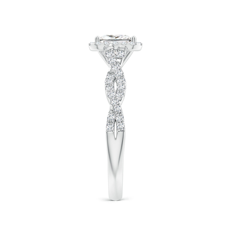 5.5mm FGVS Lab-Grown Princess-Cut Diamond Halo Twisted Shank Engagement Ring in White Gold side 299