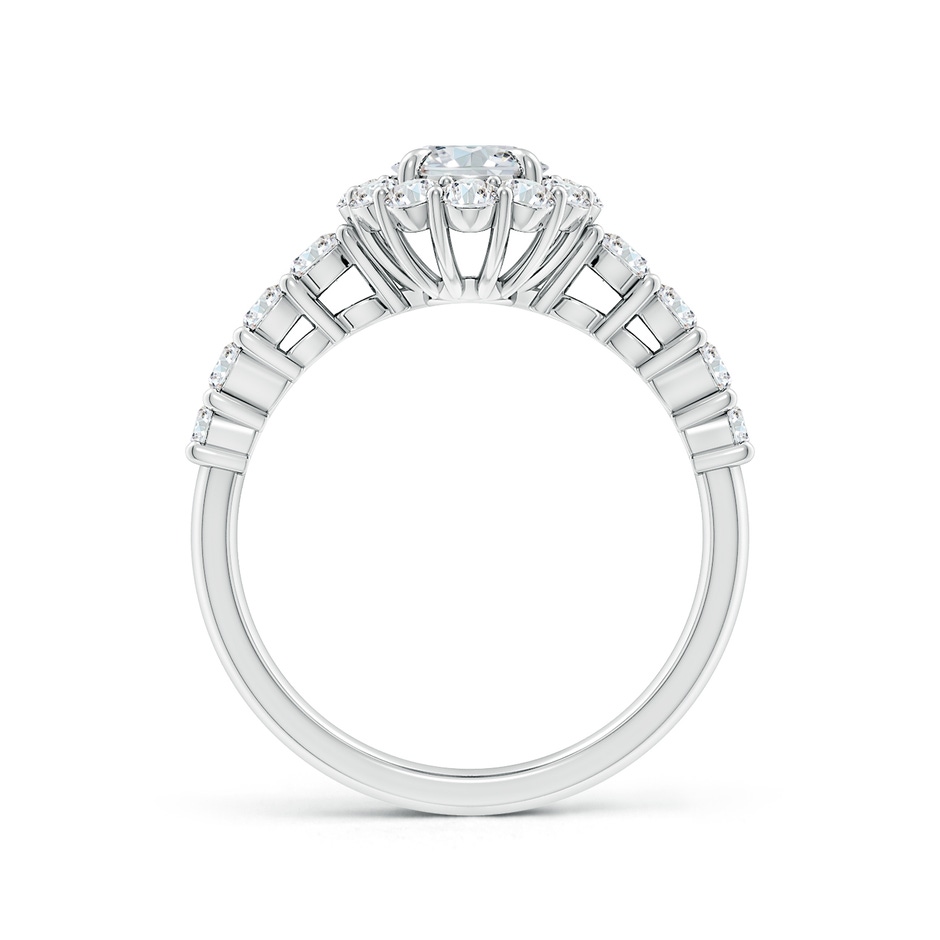 7.7x5.7mm FGVS Lab-Grown Oval Diamond Floral Halo Engagement Ring in P950 Platinum side 199