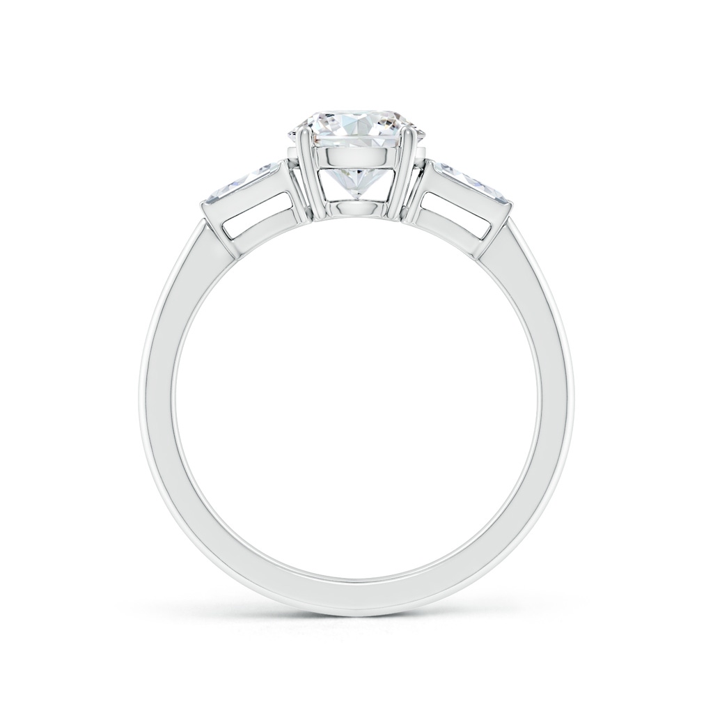 6.5mm FGVS Lab-Grown Round and Twin Tapered Baguette Diamond Side Stone Engagement Ring in White Gold Side 199