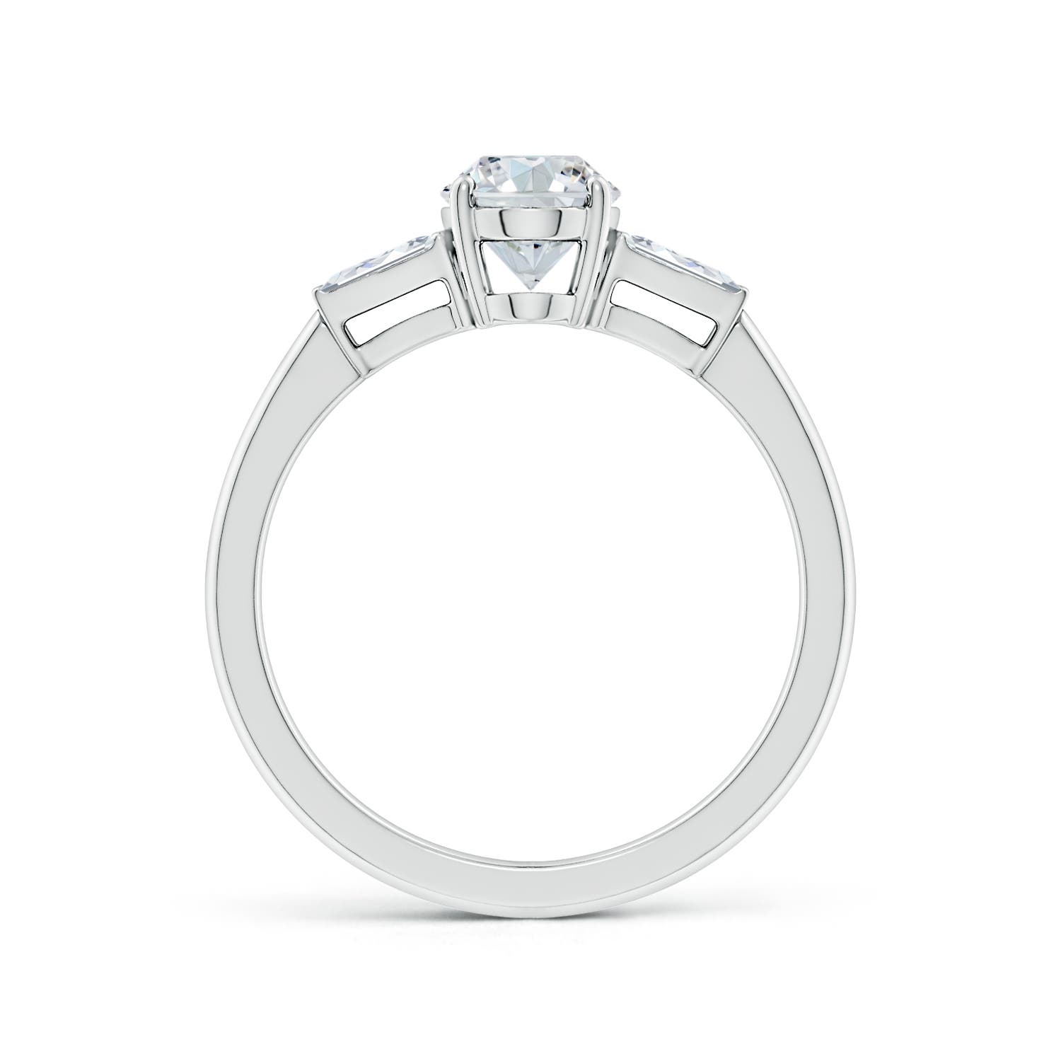 Solitaire diamond ring hot sale with baguettes