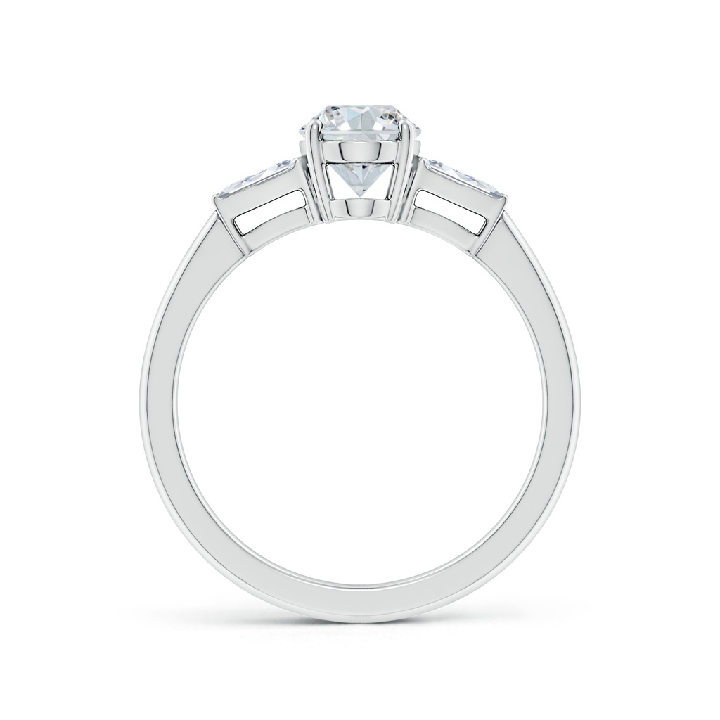 7.7x5.7mm FGVS Lab-Grown Oval and Twin Tapered Baguette Diamond Side Stone Engagement Ring in White Gold Side 199