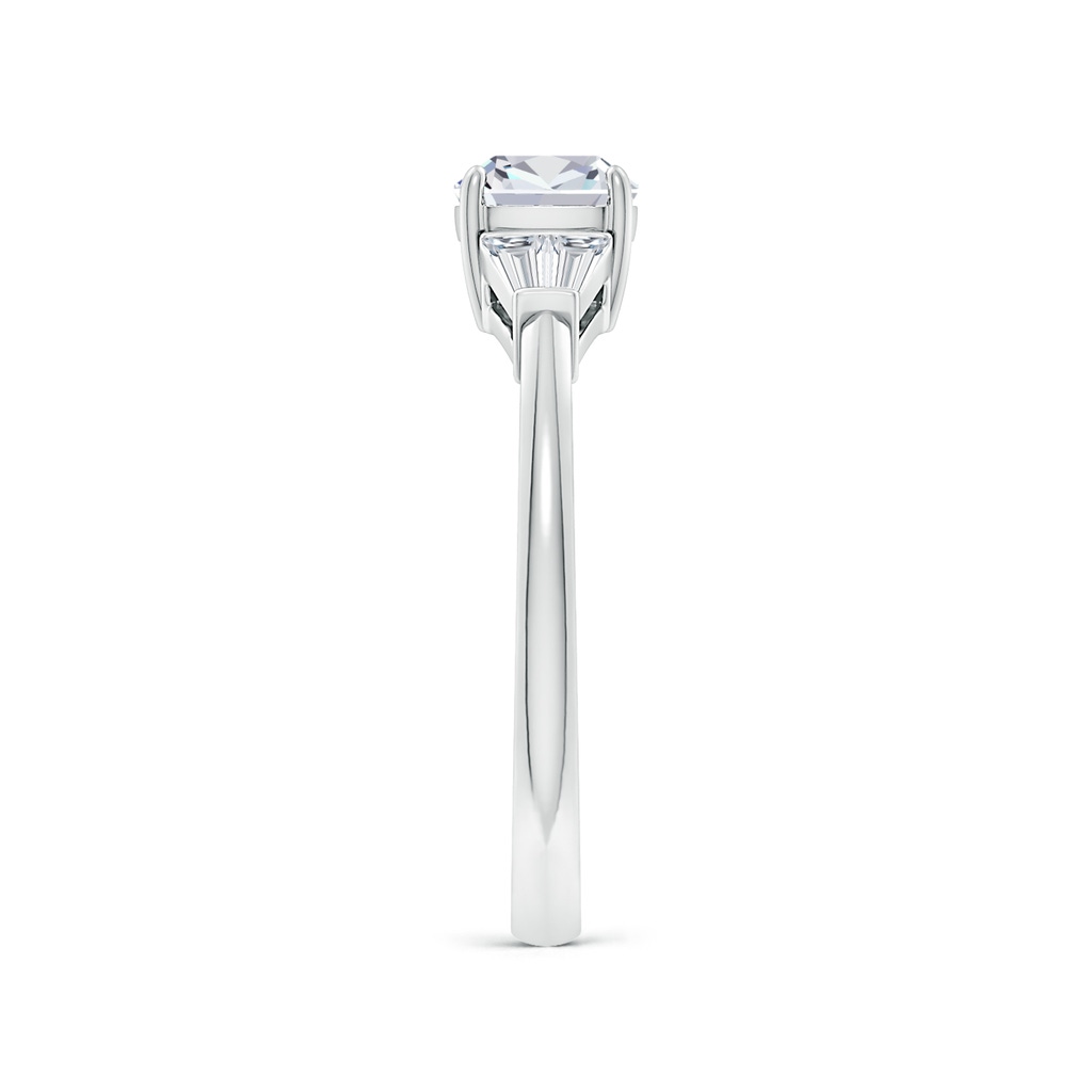 5.5mm FGVS Lab-Grown Cushion and Twin Tapered Baguette Diamond Side Stone Engagement Ring in White Gold Side 299