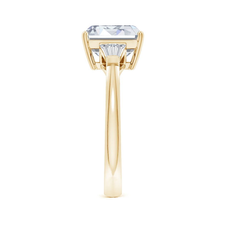 8.5x6.5mm FGVS Lab-Grown Emerald-Cut and Twin Tapered Baguette Diamond Side Stone Engagement Ring in Yellow Gold side 299