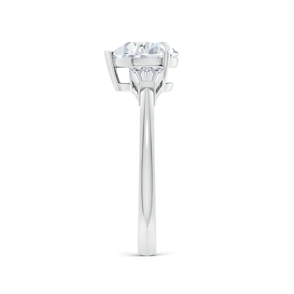 7.7x5.7mm FGVS Lab-Grown Pear and Twin Tapered Baguette Diamond Side Stone Engagement Ring in P950 Platinum side 299