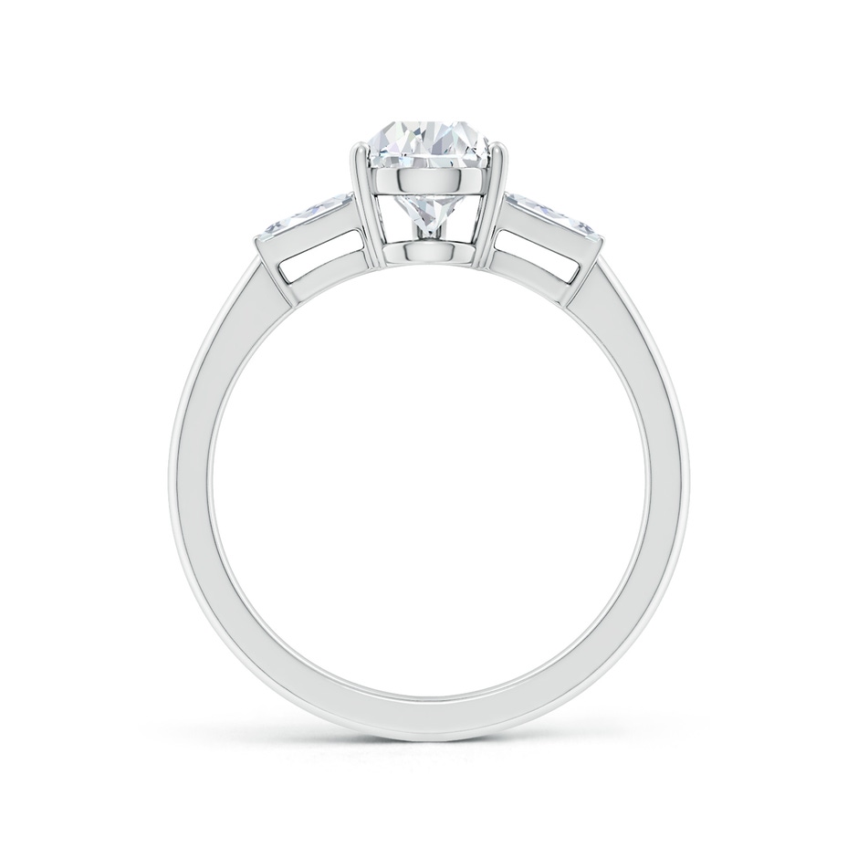 7.7x5.7mm FGVS Lab-Grown Pear and Twin Tapered Baguette Diamond Side Stone Engagement Ring in White Gold side 199