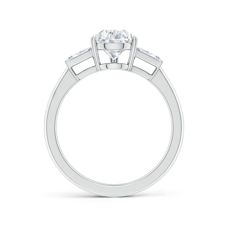 8.5x6.5mm FGVS Lab-Grown Pear and Twin Tapered Baguette Diamond Side Stone Engagement Ring in P950 Platinum side 199