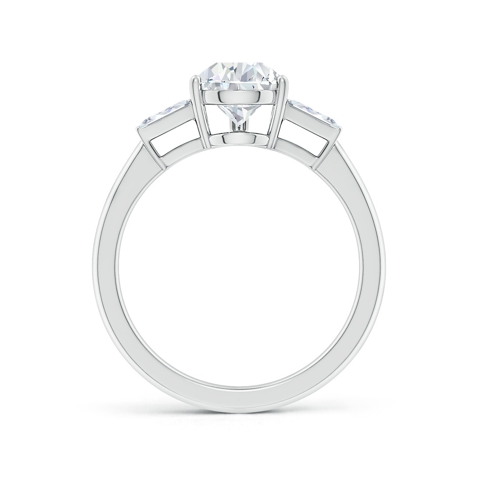 8.5x6.5mm FGVS Lab-Grown Pear and Twin Tapered Baguette Diamond Side Stone Engagement Ring in White Gold side 199