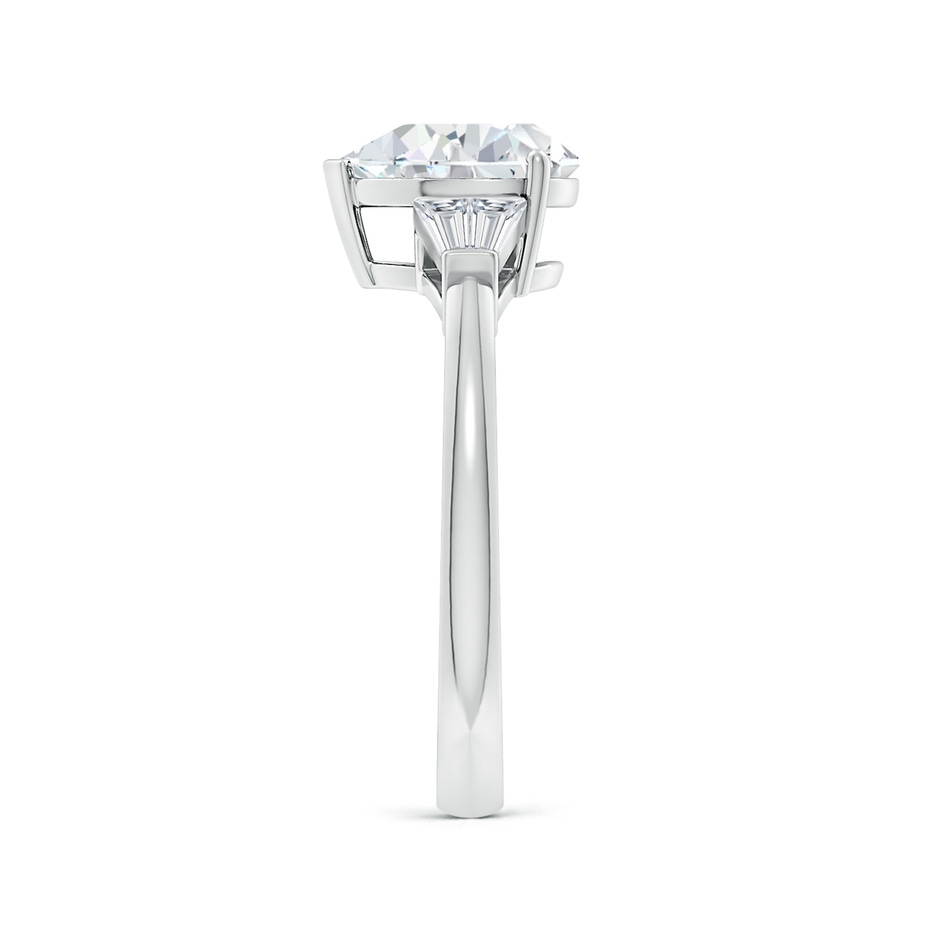 8.5x6.5mm FGVS Lab-Grown Pear and Twin Tapered Baguette Diamond Side Stone Engagement Ring in White Gold side 299