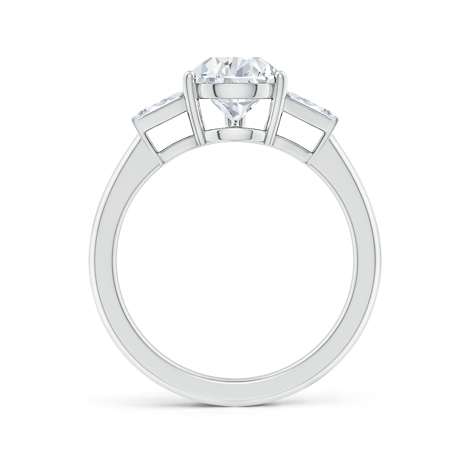 9x7mm FGVS Lab-Grown Pear and Twin Tapered Baguette Diamond Side Stone Engagement Ring in White Gold side 199