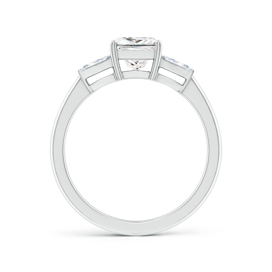 5.5mm FGVS Lab-Grown Princess-Cut and Twin Tapered Baguette Diamond Side Stone Engagement Ring in White Gold side 199