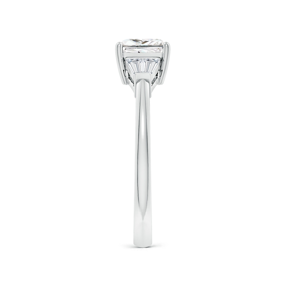 5.5mm FGVS Lab-Grown Princess-Cut and Twin Tapered Baguette Diamond Side Stone Engagement Ring in White Gold side 299