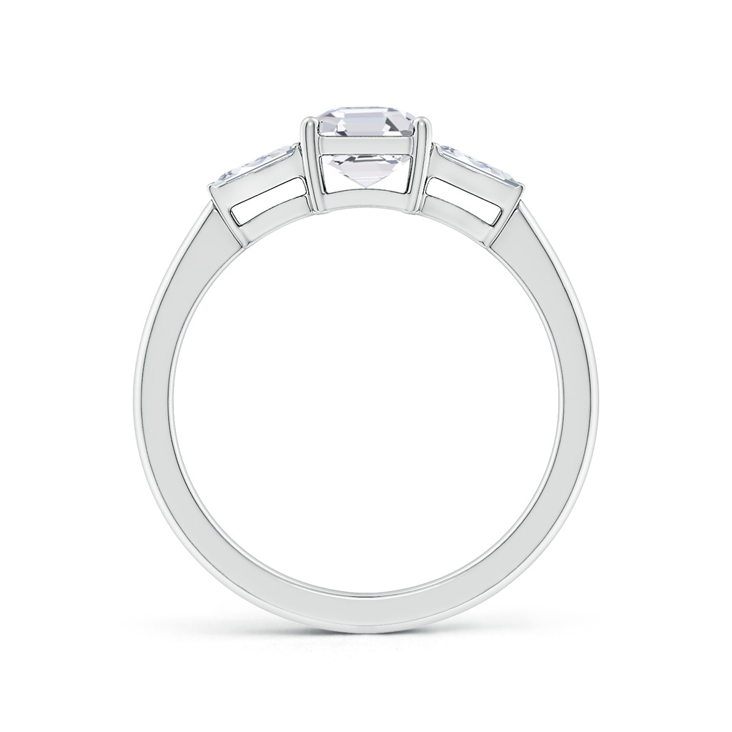 5.5mm FGVS Lab-Grown Asscher-Cut and Twin Tapered Baguette Diamond Side Stone Engagement Ring in White Gold Side 199