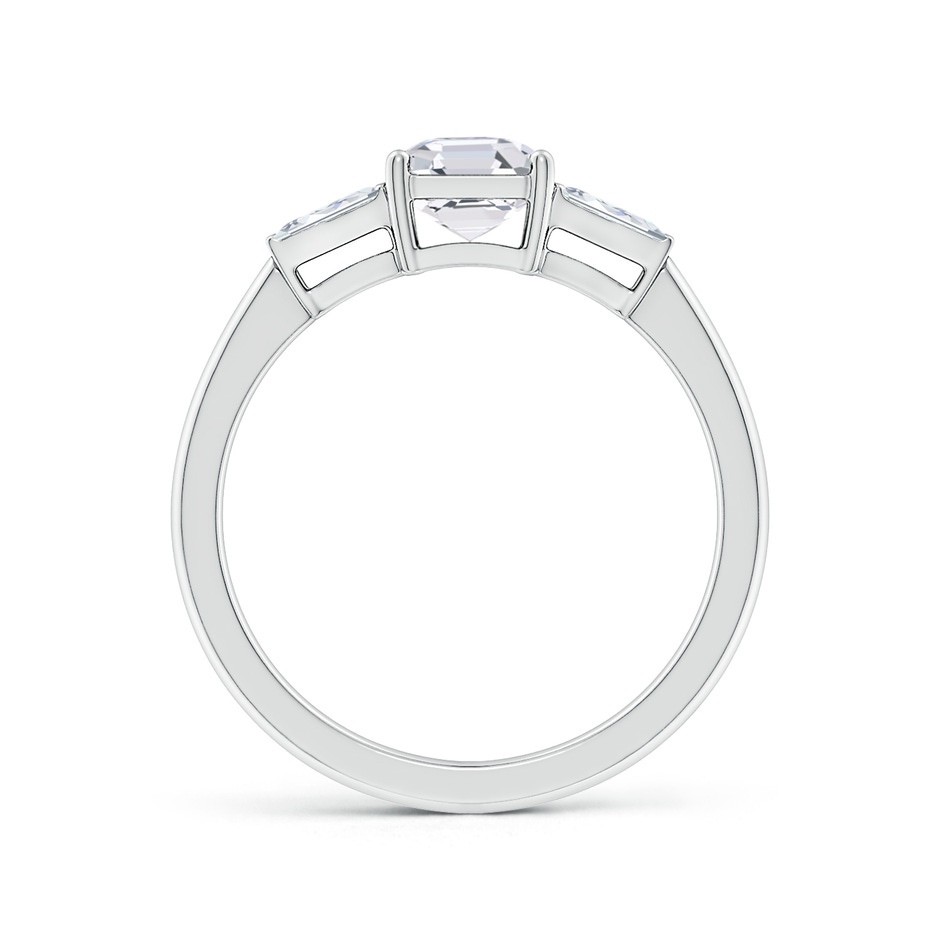 5.5mm FGVS Lab-Grown Asscher-Cut and Twin Tapered Baguette Diamond Side Stone Engagement Ring in White Gold side 199