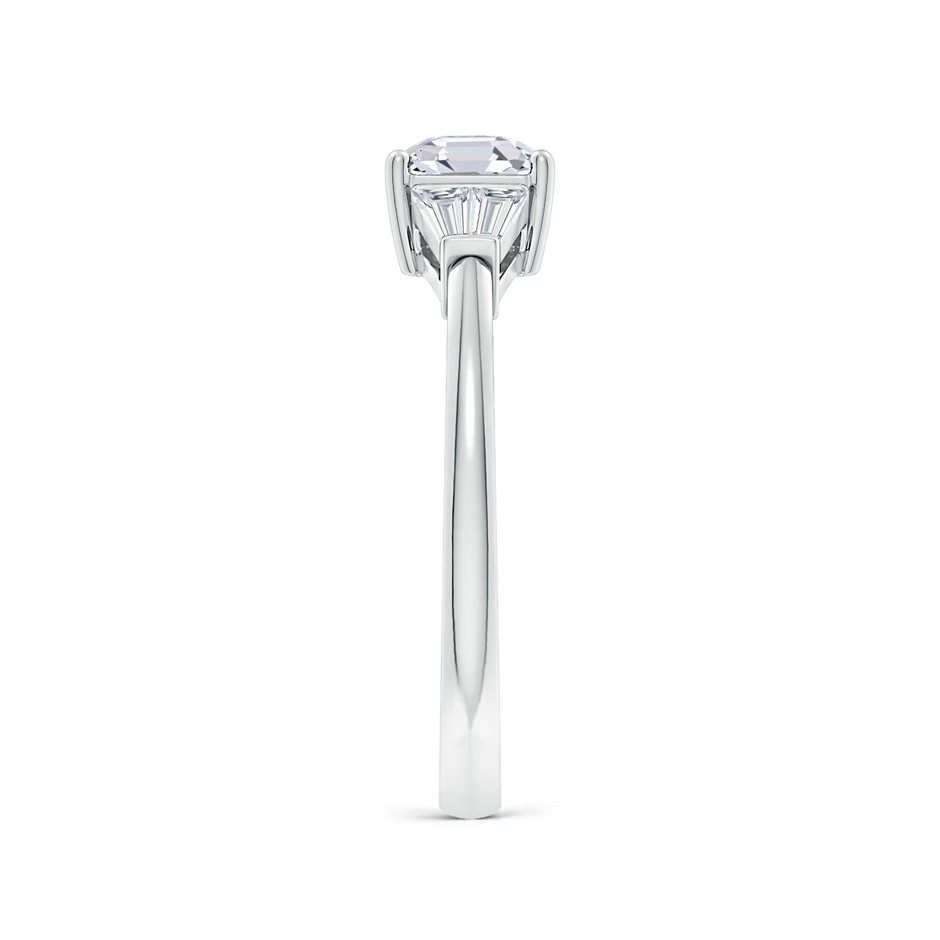 5.5mm FGVS Lab-Grown Asscher-Cut and Twin Tapered Baguette Diamond Side Stone Engagement Ring in White Gold side 299