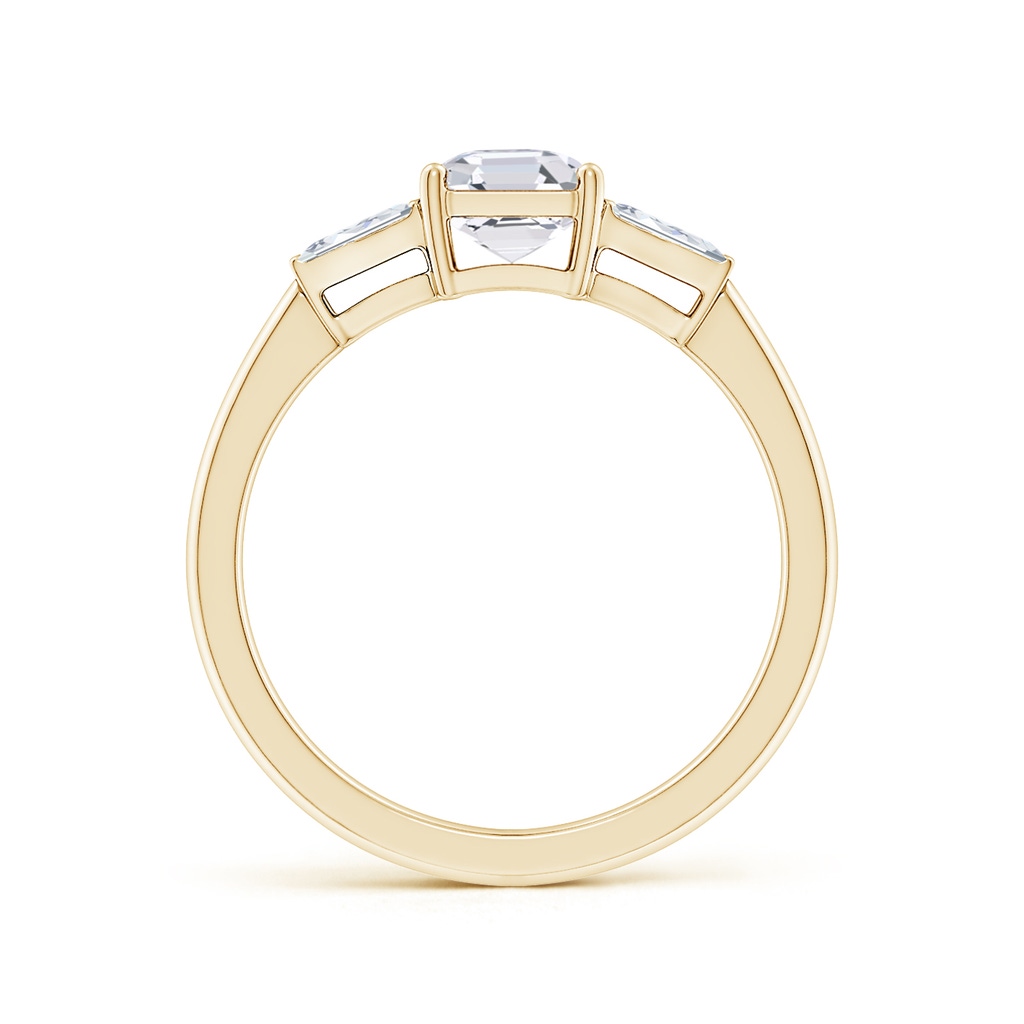 5.5mm FGVS Lab-Grown Asscher-Cut and Twin Tapered Baguette Diamond Side Stone Engagement Ring in Yellow Gold - side 199