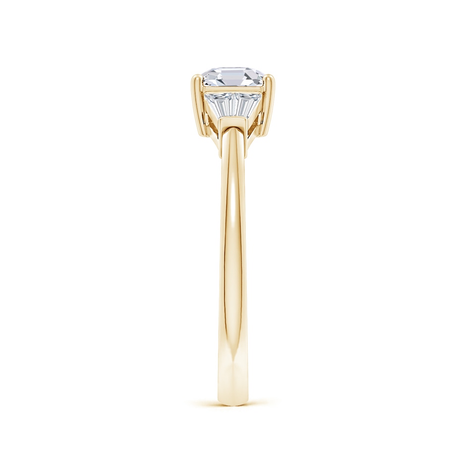 5.5mm FGVS Lab-Grown Asscher-Cut and Twin Tapered Baguette Diamond Side Stone Engagement Ring in Yellow Gold side 299