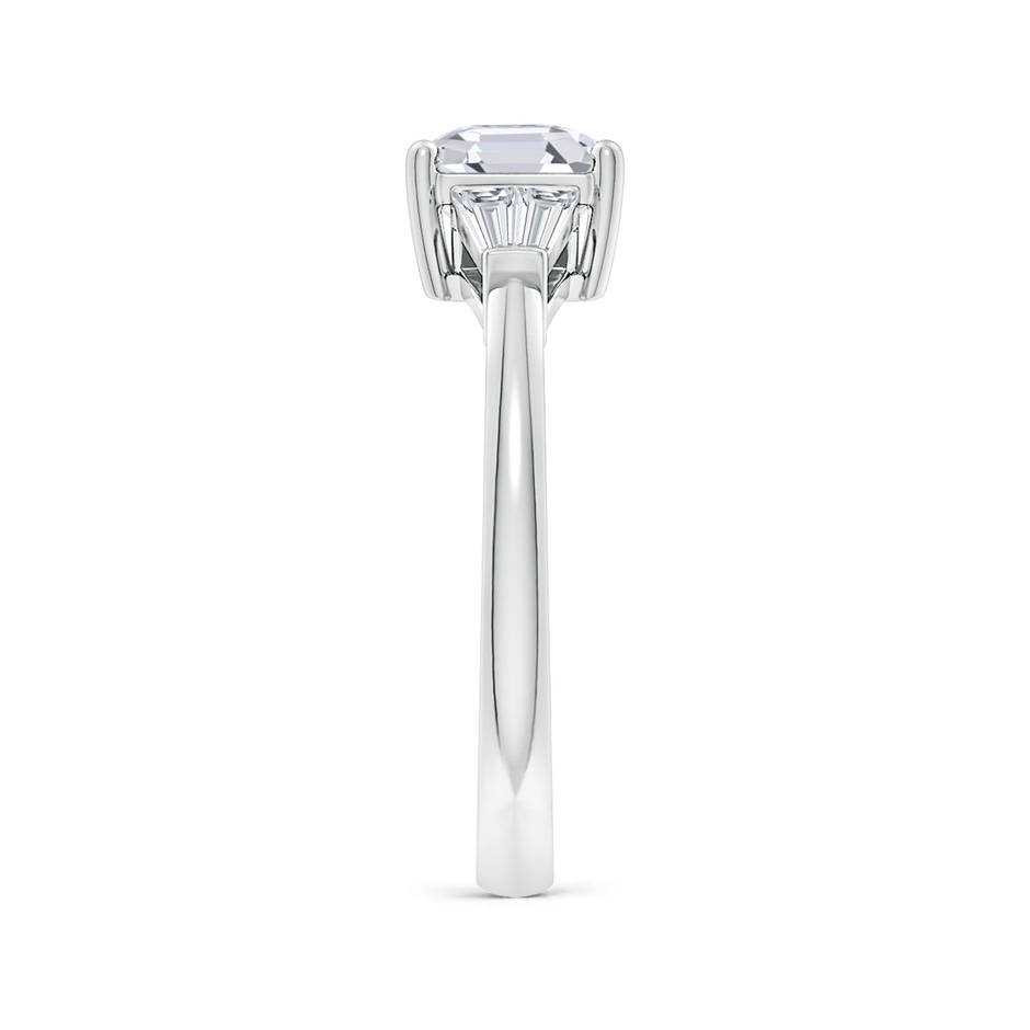 6.5mm FGVS Lab-Grown Asscher-Cut and Twin Tapered Baguette Diamond Side Stone Engagement Ring in P950 Platinum side 299