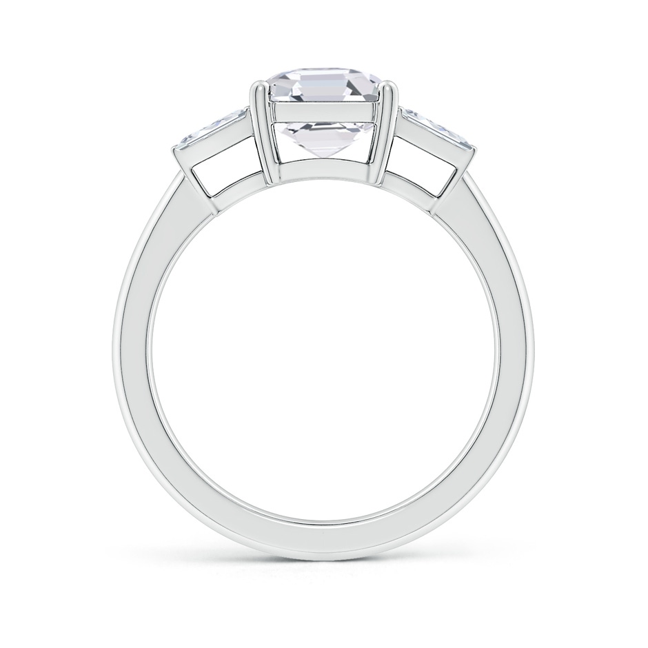 7mm FGVS Lab-Grown Asscher-Cut and Twin Tapered Baguette Diamond Side Stone Engagement Ring in 9K White Gold side 199