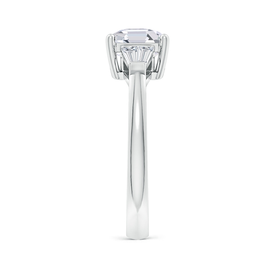 7mm FGVS Lab-Grown Asscher-Cut and Twin Tapered Baguette Diamond Side Stone Engagement Ring in 9K White Gold side 299