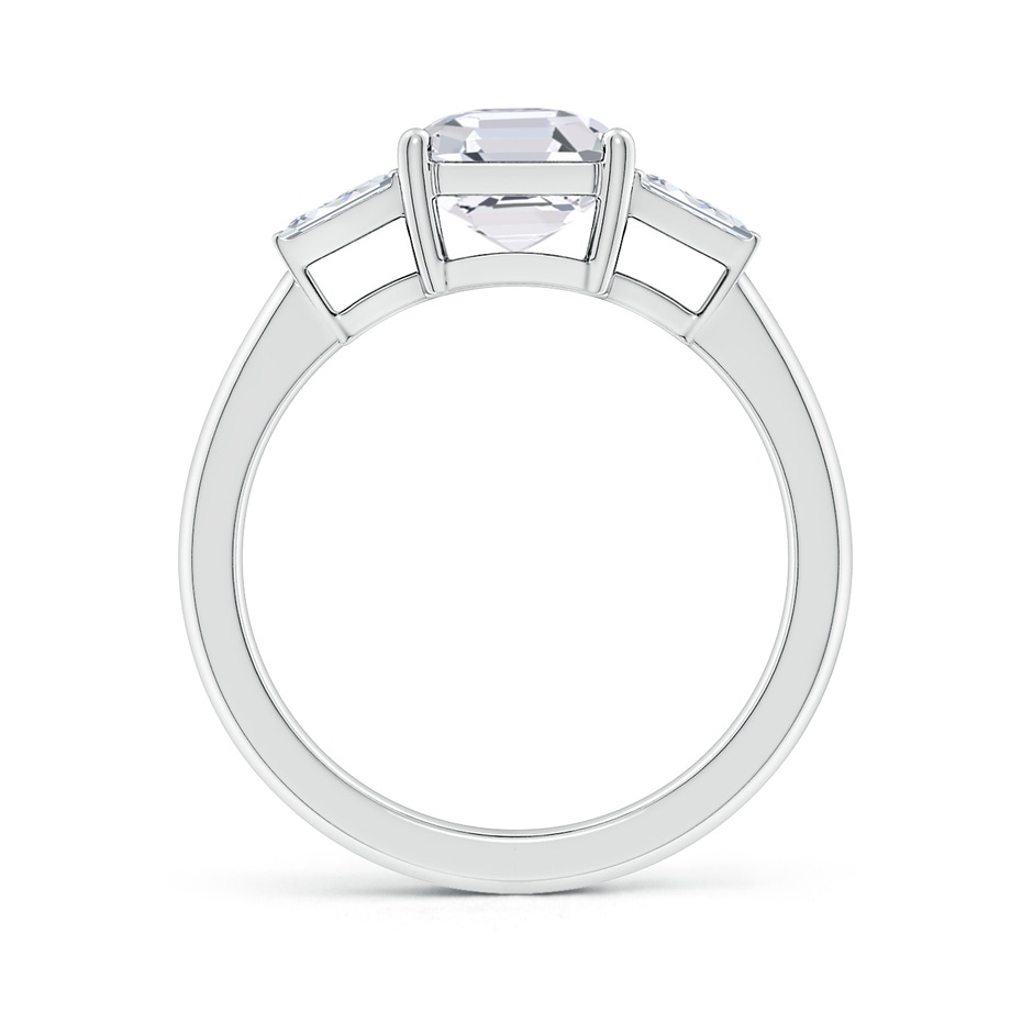 7mm FGVS Lab-Grown Asscher-Cut and Twin Tapered Baguette Diamond Side Stone Engagement Ring in White Gold side 199