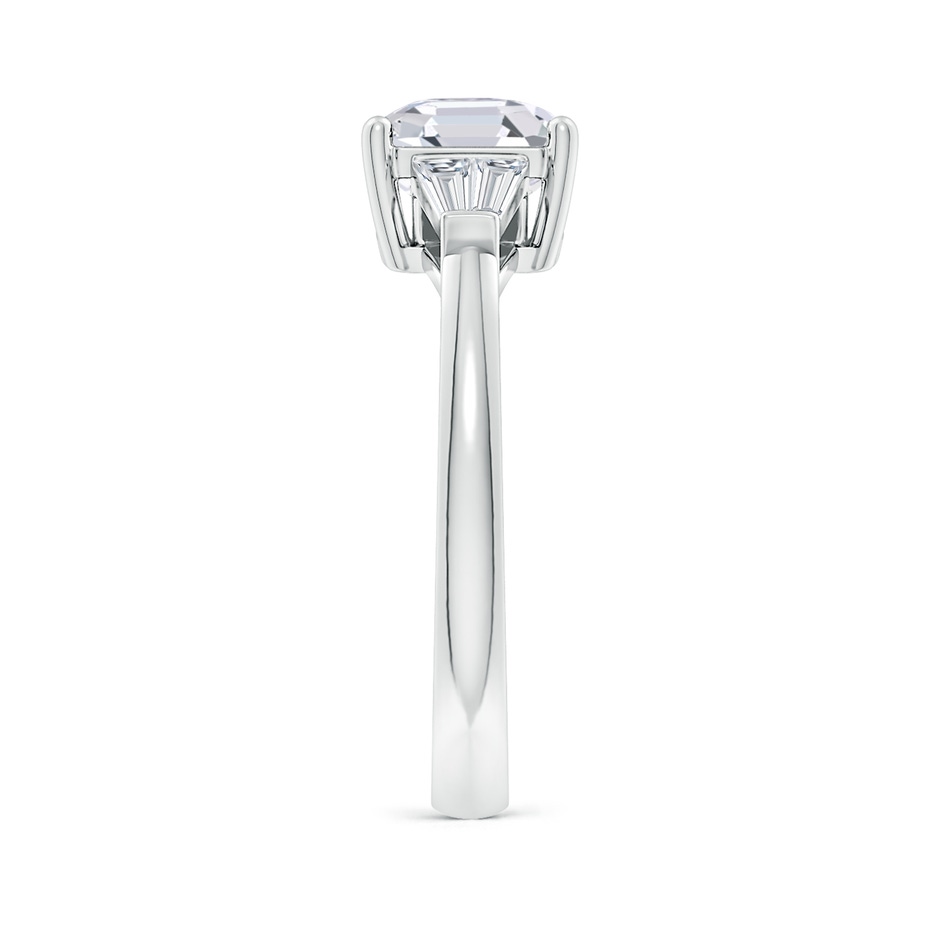 7mm FGVS Lab-Grown Asscher-Cut and Twin Tapered Baguette Diamond Side Stone Engagement Ring in White Gold side 299