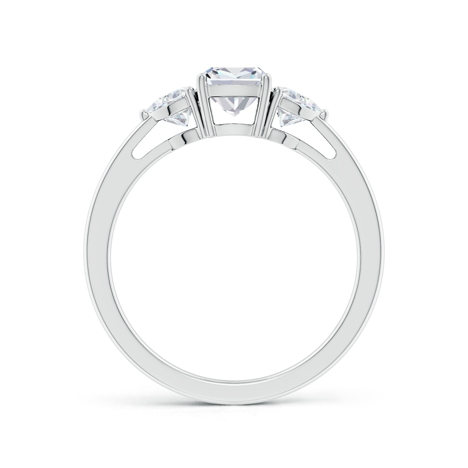 7x5mm FGVS Lab-Grown Cushion Rectangular and Trillion Diamond Three Stone Engagement Ring in White Gold side 199