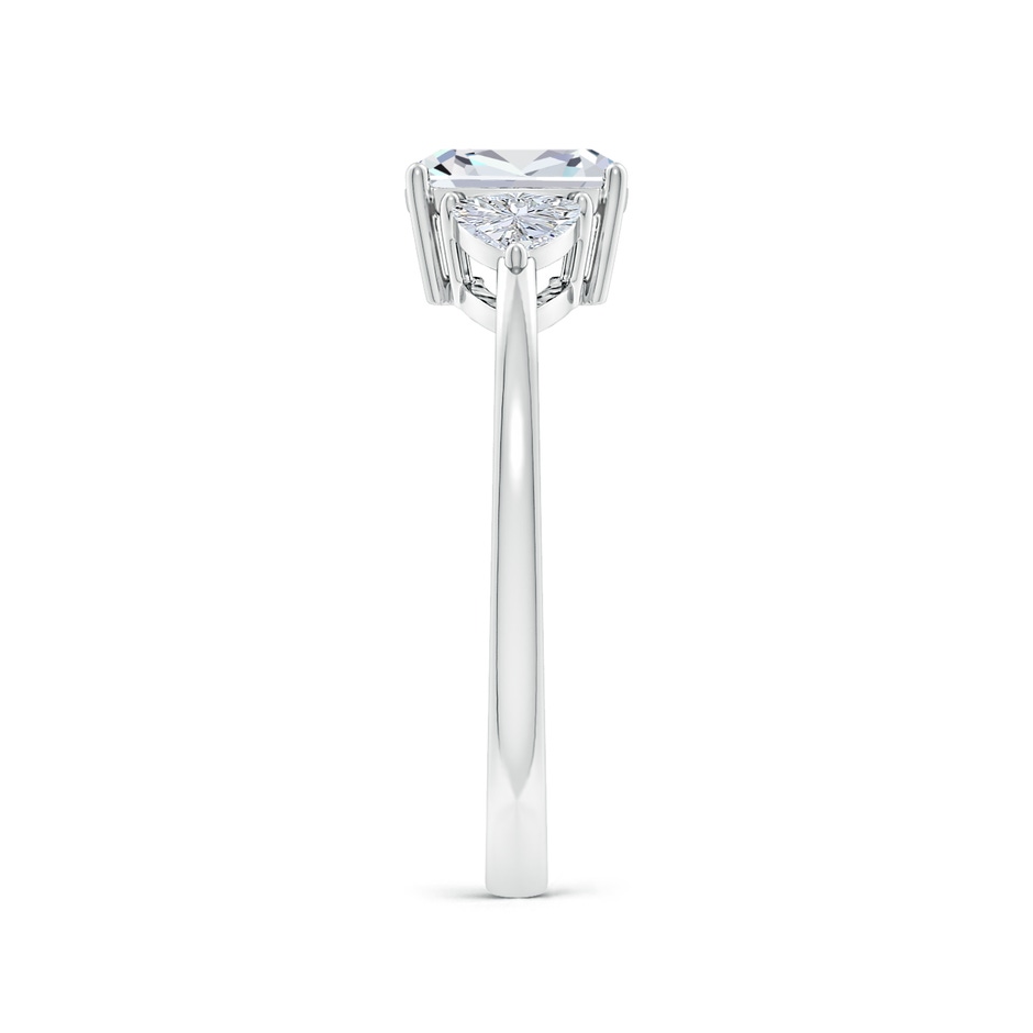 7x5mm FGVS Lab-Grown Cushion Rectangular and Trillion Diamond Three Stone Engagement Ring in White Gold side 299