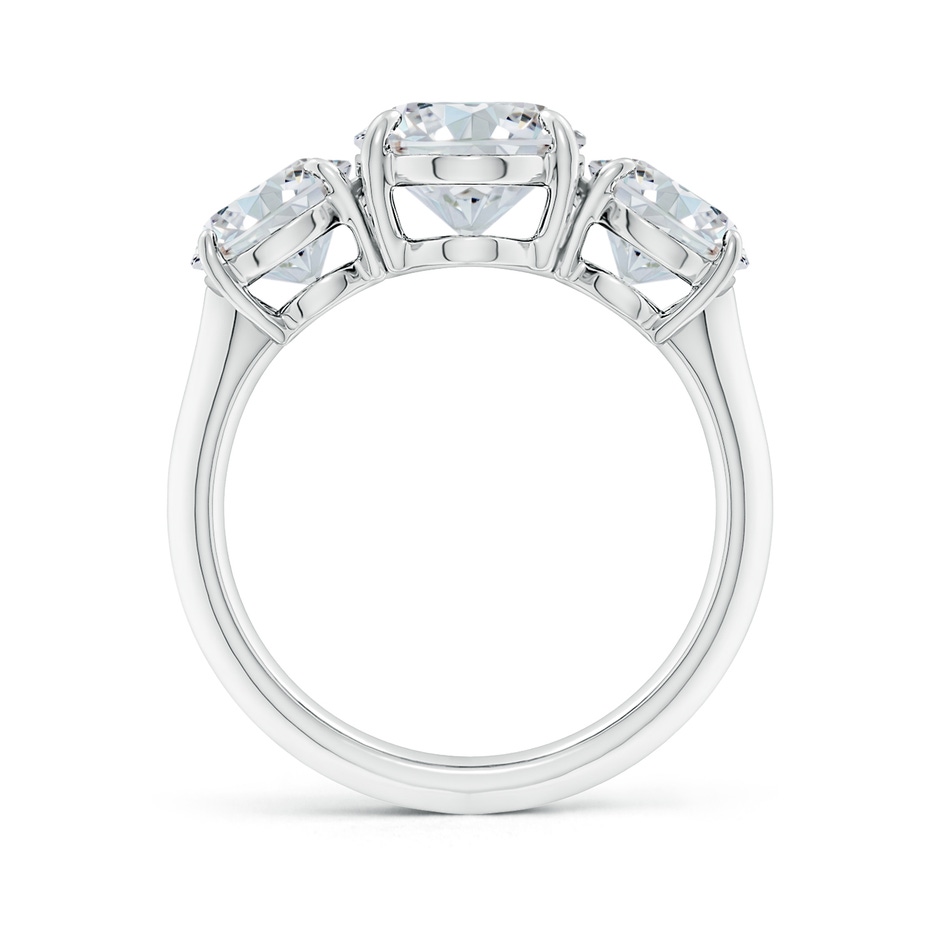 12x8mm FGVS Lab-Grown Oval Diamond Three Stone Knife-Edge Shank Engagement Ring in White Gold side 199