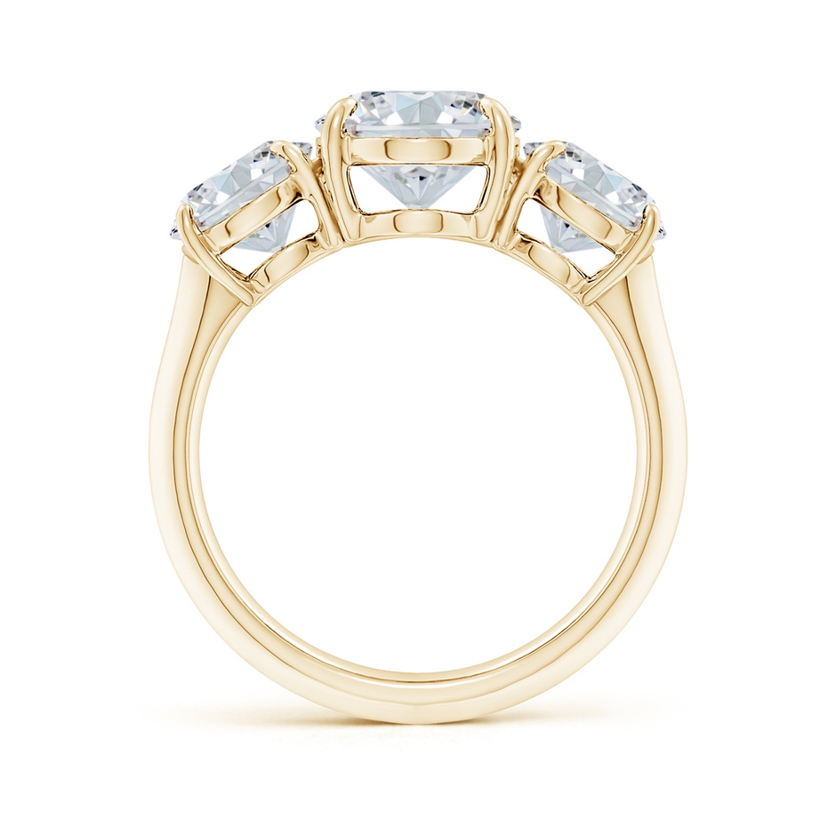 12x8mm FGVS Lab-Grown Oval Diamond Three Stone Knife-Edge Shank Engagement Ring in Yellow Gold side 199