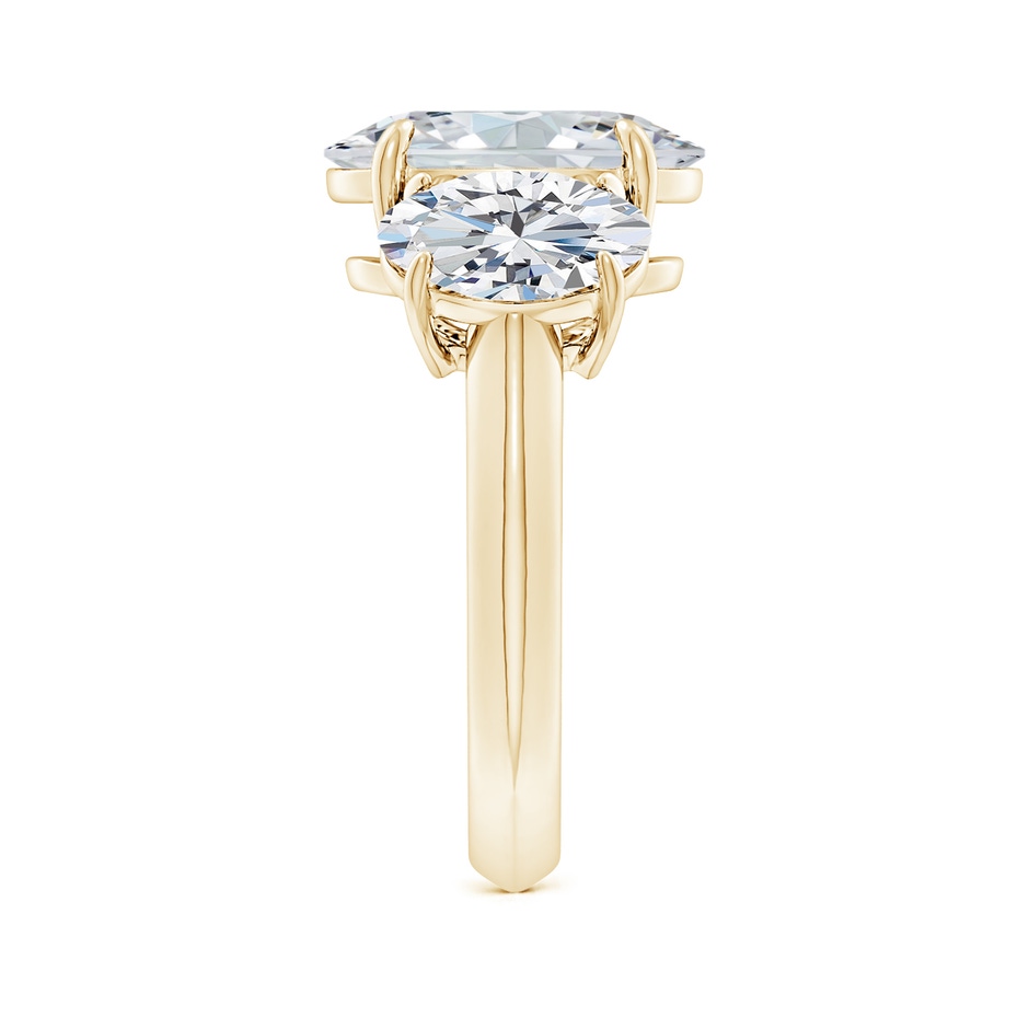12x8mm FGVS Lab-Grown Oval Diamond Three Stone Knife-Edge Shank Engagement Ring in Yellow Gold side 299