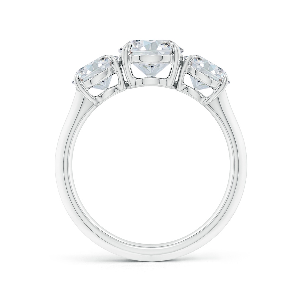 9x7mm FGVS Lab-Grown Oval Diamond Three Stone Knife-Edge Shank Engagement Ring in 18K White Gold - side 199