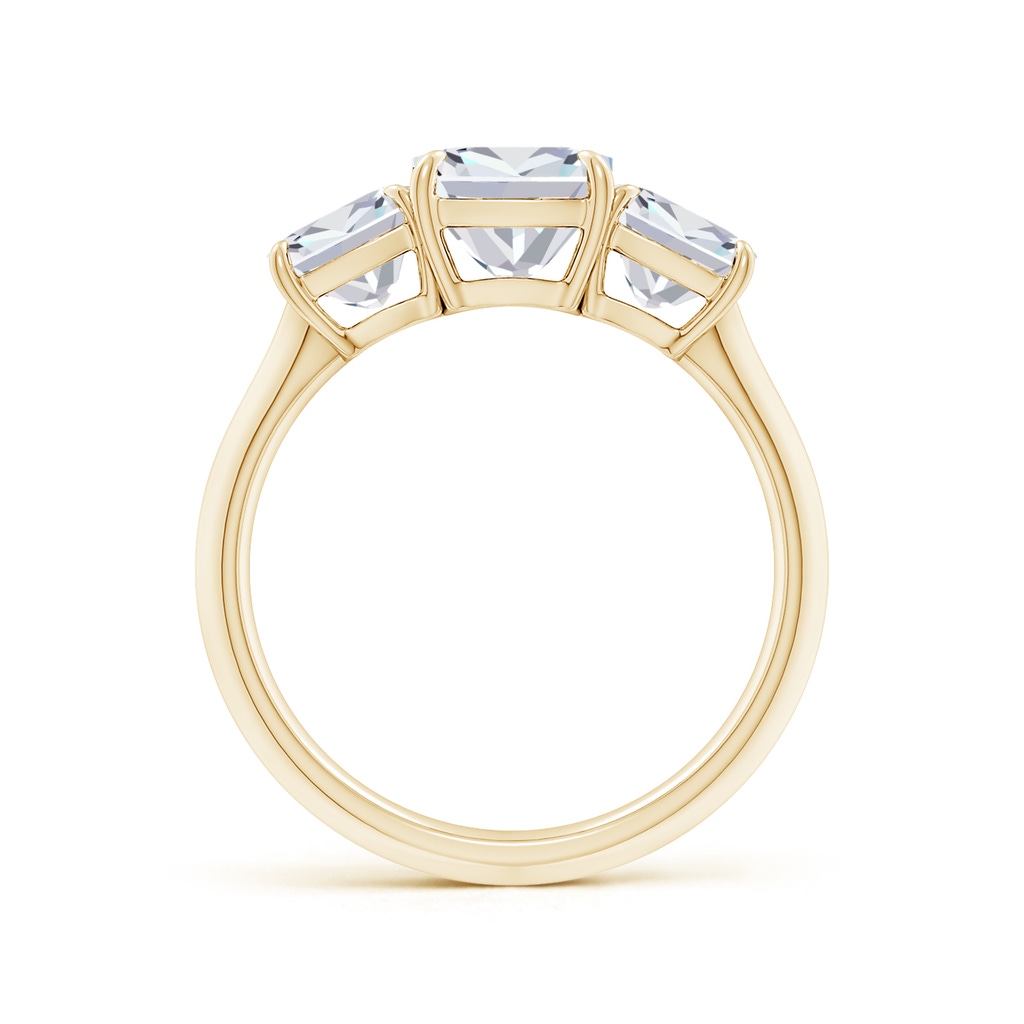6.5mm FGVS Lab-Grown Cushion Diamond Three Stone Knife-Edge Shank Engagement Ring in Yellow Gold - side 199