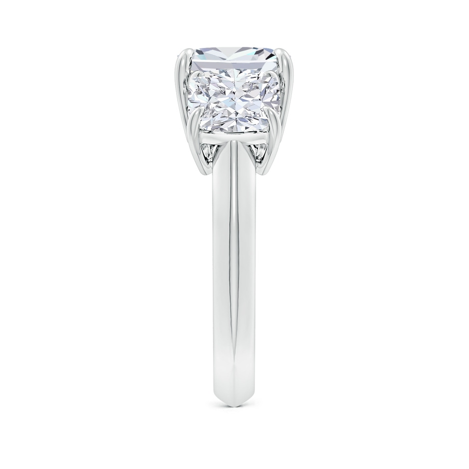 8mm FGVS Lab-Grown Cushion Diamond Three Stone Knife-Edge Shank Engagement Ring in White Gold side 299