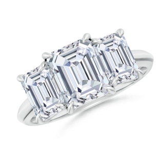 8.5x6.5mm FGVS Lab-Grown Emerald-Cut Diamond Three Stone Knife-Edge Shank Engagement Ring in P950 Platinum