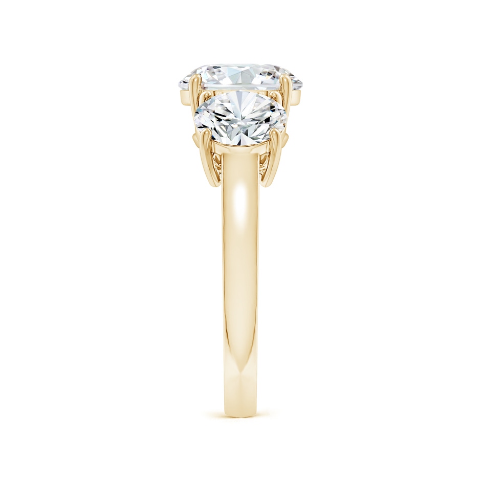 8.9mm FGVS Lab-Grown Round Diamond Three Stone Classic Engagement Ring in Yellow Gold side 299