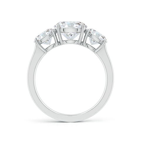 8mm FGVS Lab-Grown Round Diamond Three Stone Classic Engagement Ring in P950 Platinum