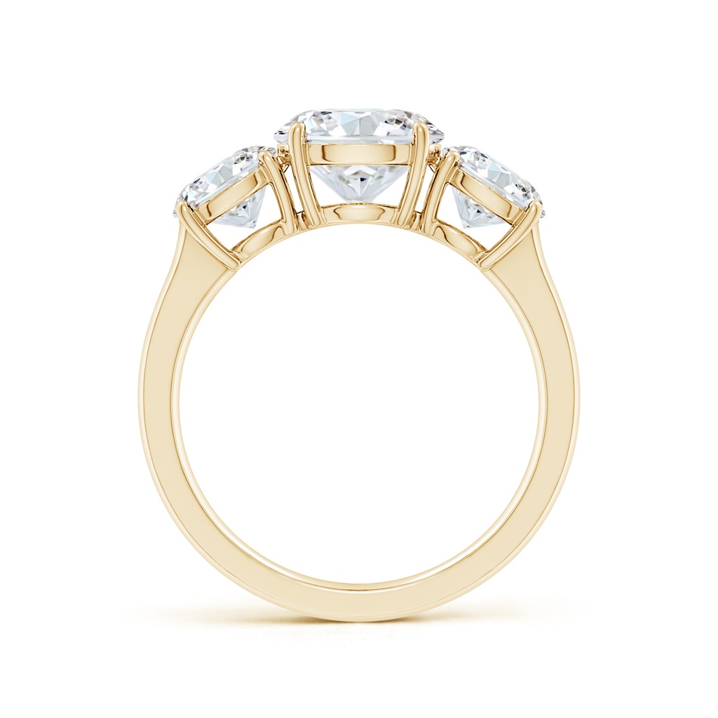 8mm FGVS Lab-Grown Round Diamond Three Stone Classic Engagement Ring in Yellow Gold Side 199