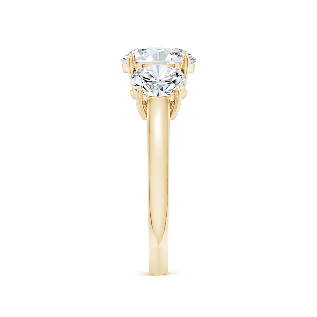 8mm FGVS Lab-Grown Round Diamond Three Stone Classic Engagement Ring in Yellow Gold Side 299
