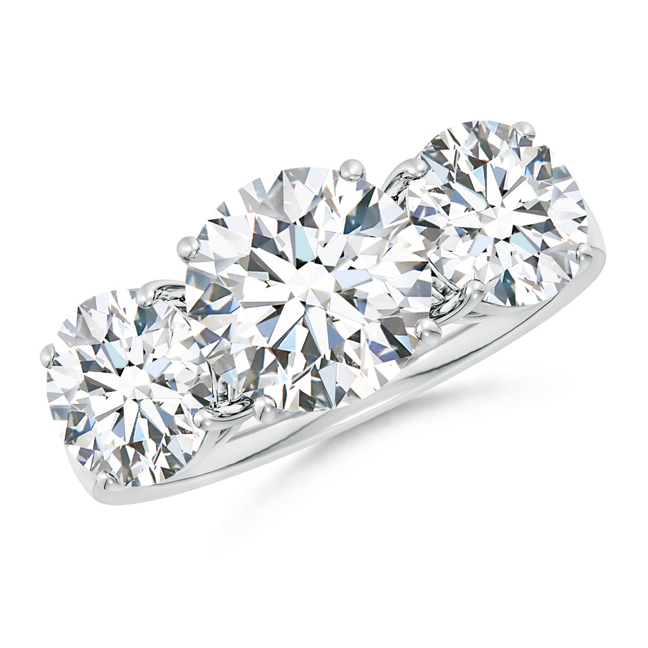 9.2mm FGVS Lab-Grown Round Diamond Three Stone Classic Engagement Ring in P950 Platinum 