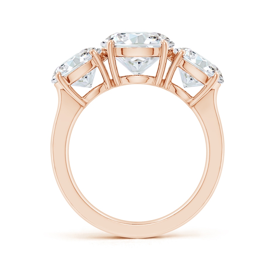 9.2mm FGVS Lab-Grown Round Diamond Three Stone Classic Engagement Ring in Rose Gold side 199
