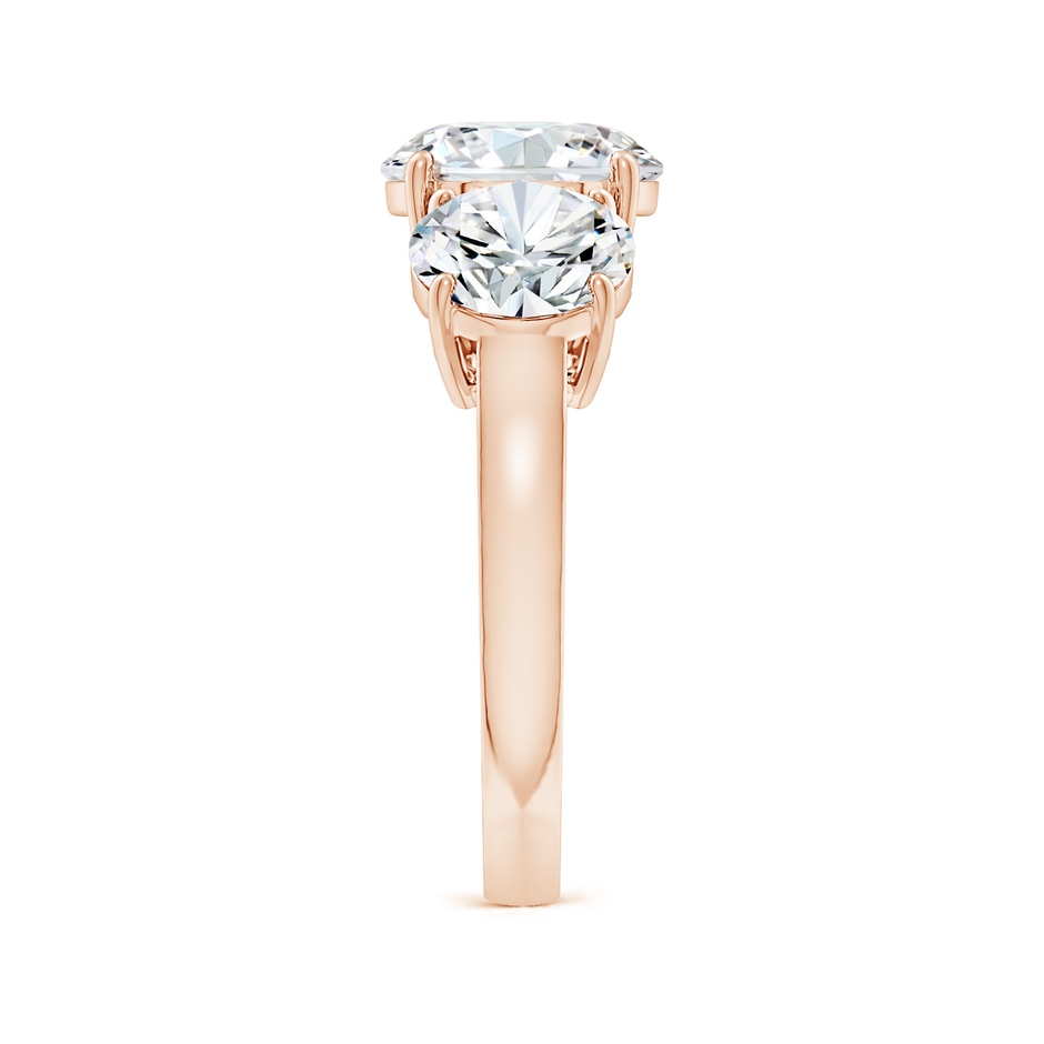 9.2mm FGVS Lab-Grown Round Diamond Three Stone Classic Engagement Ring in Rose Gold side 299