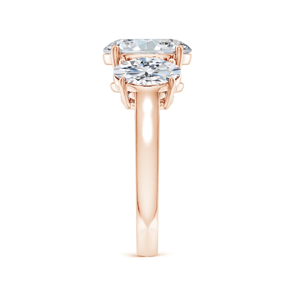 10x8mm FGVS Lab-Grown Oval Diamond Three Stone Classic Engagement Ring in 18K Rose Gold side 299