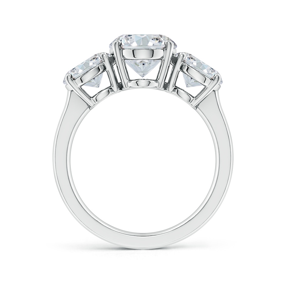 12x8mm FGVS Lab-Grown Oval Diamond Three Stone Classic Engagement Ring in P950 Platinum side 199